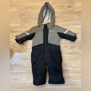 Columbia Gray and Black Kids Hooded Snow Suit